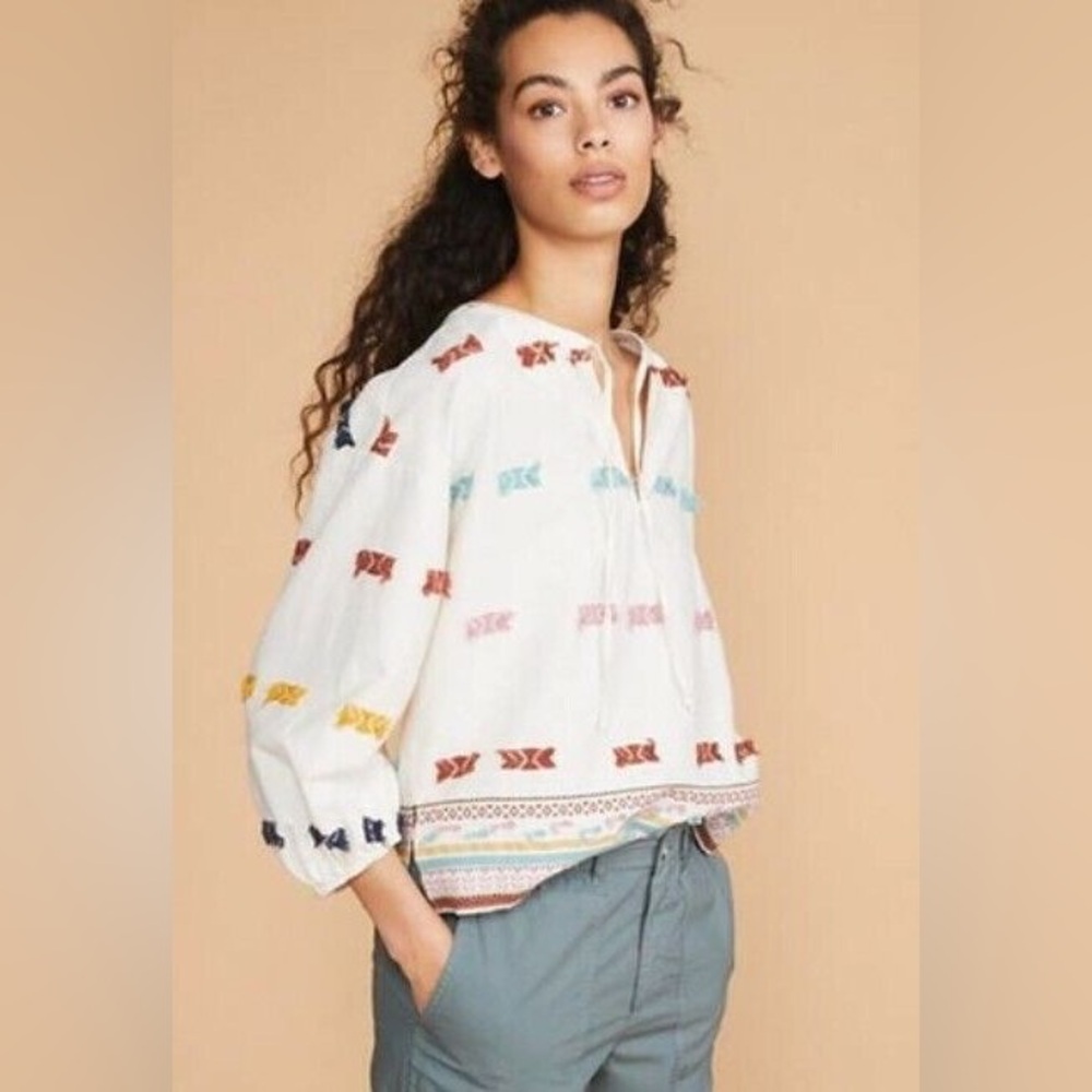 Multicolor Embroidered Women's Oversize Top